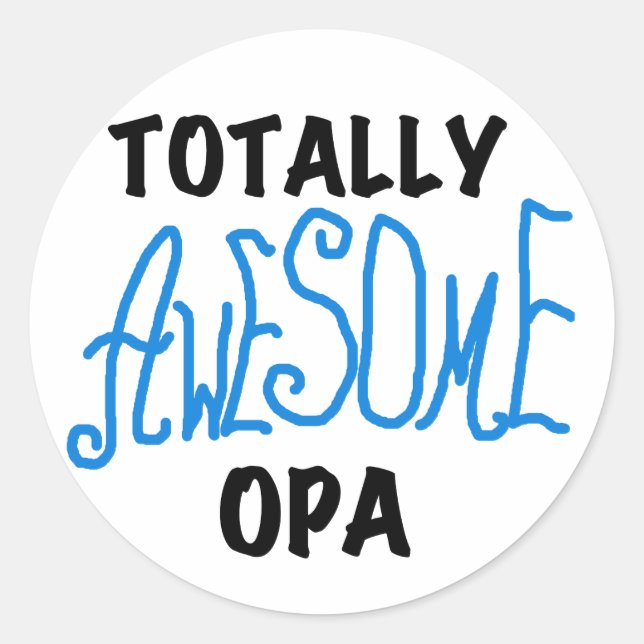 Blue Total Phantastisch Opa T - Shirt und Geschenk Runder Aufkleber (Vorderseite)