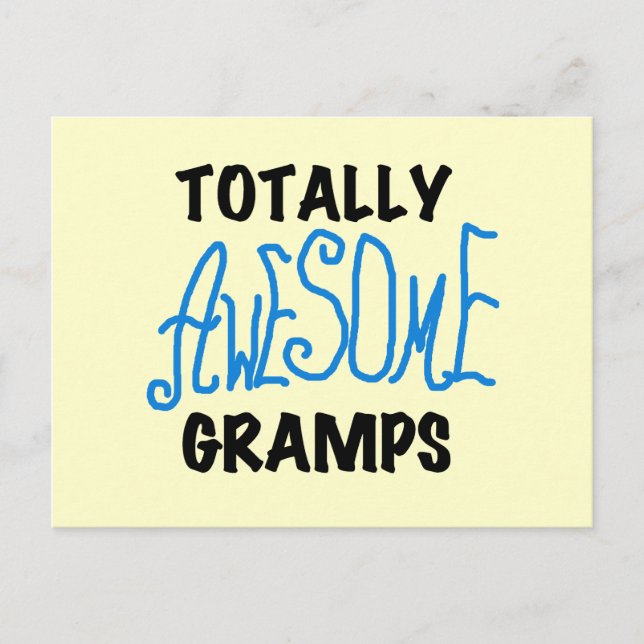 Blue Totally Phantastisch Gramps T - Shirt und Ges Postkarte (Vorderseite)