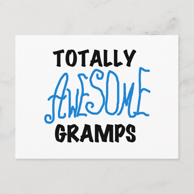 Blue Totally Phantastisch Gramps T - Shirt und Ges Postkarte (Vorderseite)