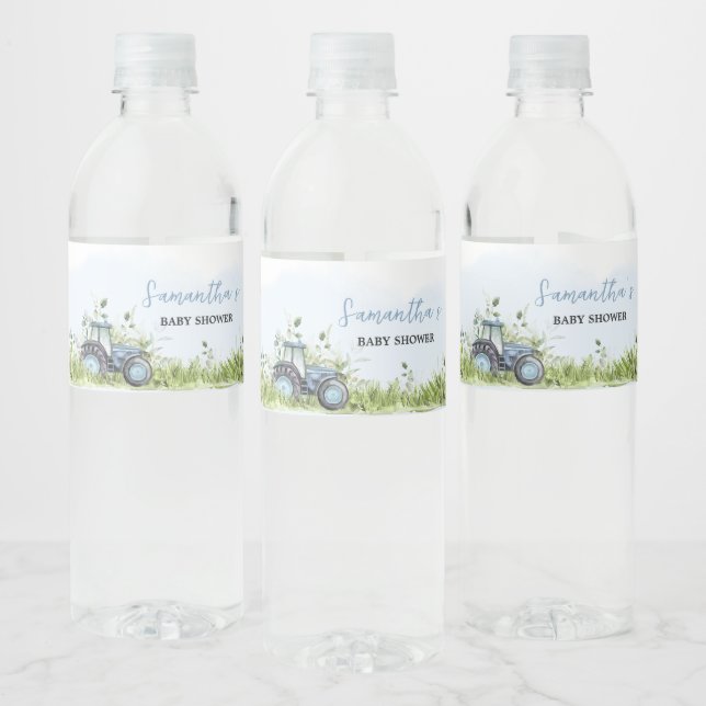 Blue Tractor Baby Dusche (Flaschen)