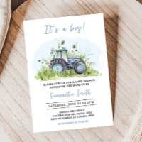 Blue Tractor Baby Dusche
