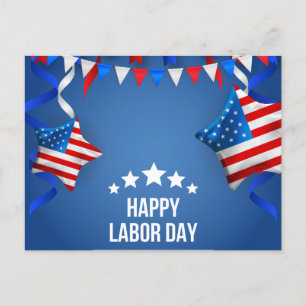 Blue Traditional Happy Labour Day Postkarte