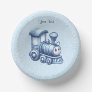 Blue Train Paper Bowl Pappteller