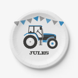 Blue Traktor Birthday Party Paper Plakat Pappteller