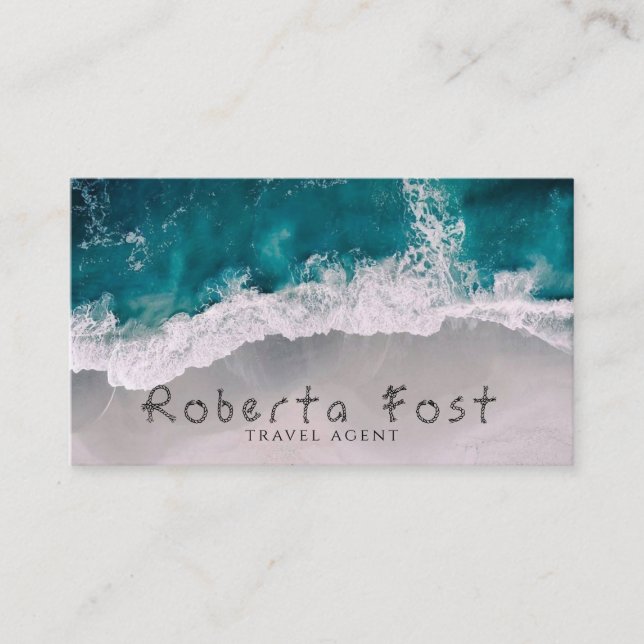 Blue Travel Agent Business Card Visitenkarte (Vorderseite)