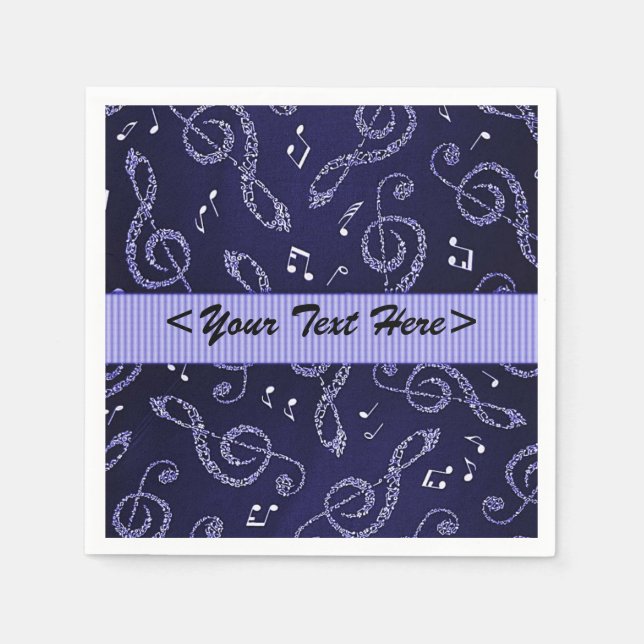 Blue Treble Clefs Stilvoll für Napkins personalisi Serviette (Vorderseite)