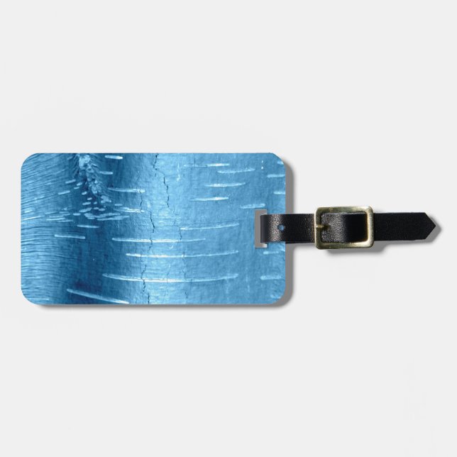Blue Tree Bark Gepäckanhänger (Vorderseite horizontal)