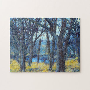 Blue Tree Forest Art Puzzle