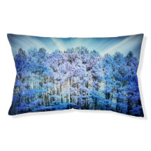 Blue Trees Dog Bed