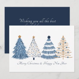 Blue Trees Weihnachts-Weihnachtskarte Ankündigung