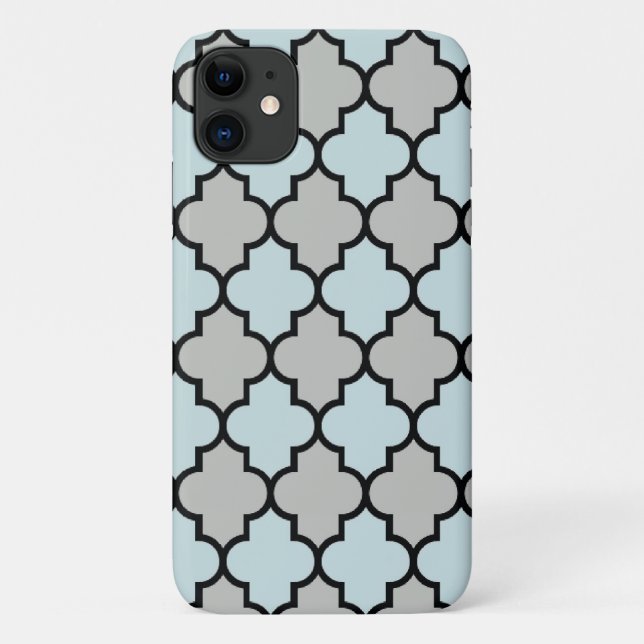 Blue Trellis, Quatrefoil, Moroccan Lattice Case-Mate iPhone Hülle (Rückseite)