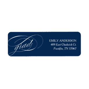 Blue Trendy Calligraphy Abschluss-Adresse