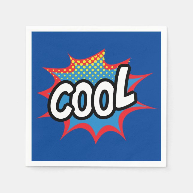 Blue Trendy Cool Pop Art Serviette (Vorderseite)
