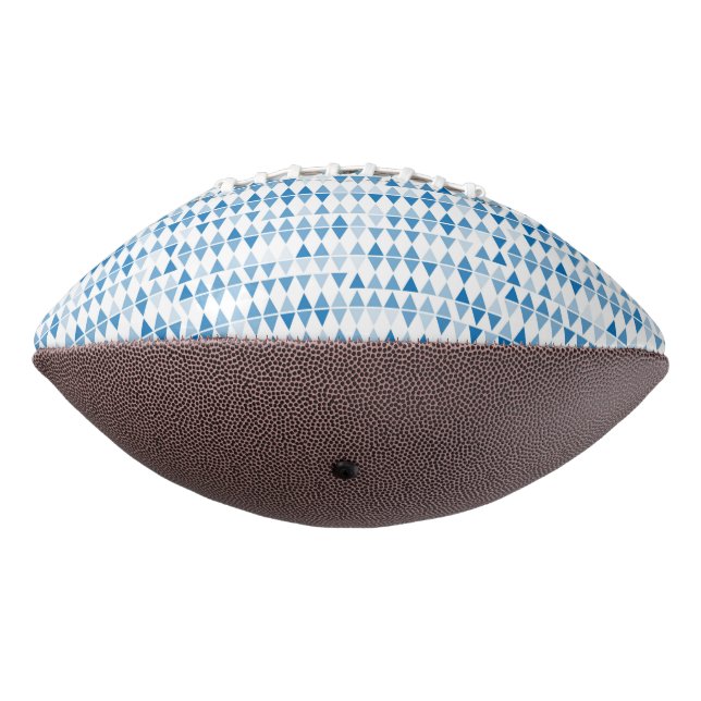 Blue Triangle Pattern Football - Modern Geometric (Gedreht 270)