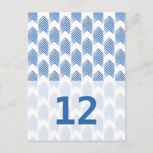 Blue Tribal Arrows Tischnummer Postcard