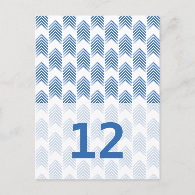 Blue Tribal Arrows Tischnummer Postcard (Vorderseite)