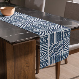 Blue Tribal Art Kurzer Tischläufer