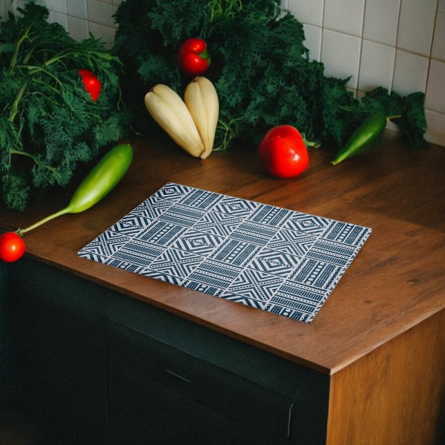 Blue Tribal Art Schneidebrett (Chopping Board)