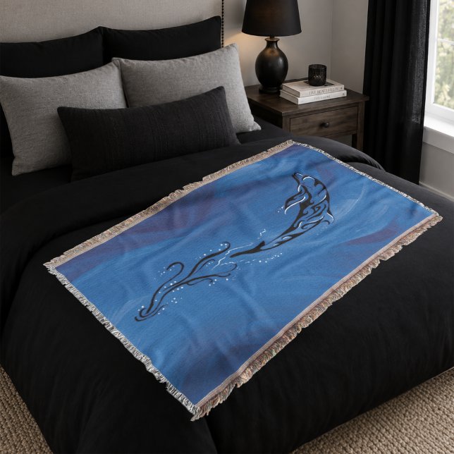 Blue Tribal Dolphin Decke (Von Creator hochgeladen)