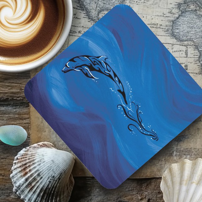 Blue Tribal Dolphin Untersetzer (Von Creator hochgeladen)