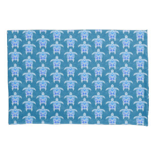 Blue Tribal Honu Sea Turtles Kissenbezug