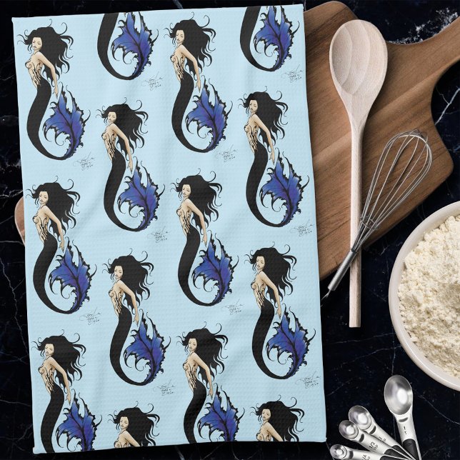 Blue Tribal Mermaid Geschirrtuch (Von Creator hochgeladen)