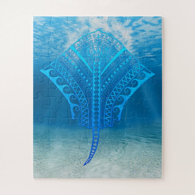 Blue Tribal Stingray (Vertikal)