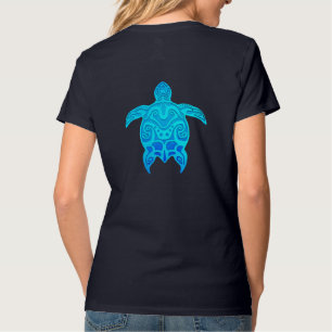 Blue Tribal Turtle T-Shirt