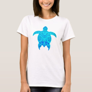 Blue Tribal Turtle T-Shirt
