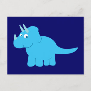 Blue Triceratops Dinosaurier Postkarte