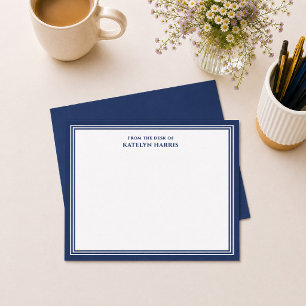 Blue Triple Border vom Schreibtisch aus Mitteilungskarte