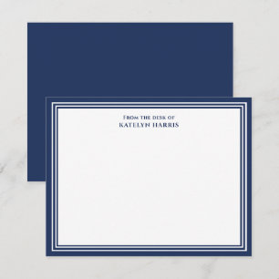 Blue Triple Border vom Schreibtisch aus Mitteilungskarte
