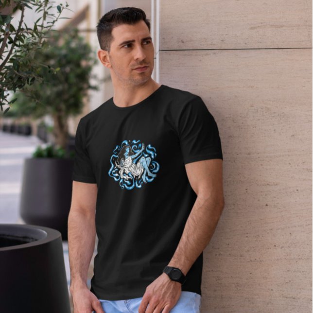 Blue Trippy Woman Psychedelic T-Shirt (Von Creator hochgeladen)