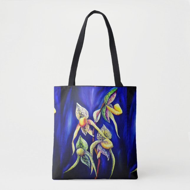 Blue Tropical Exotic Orchids Tasche (Vorderseite)