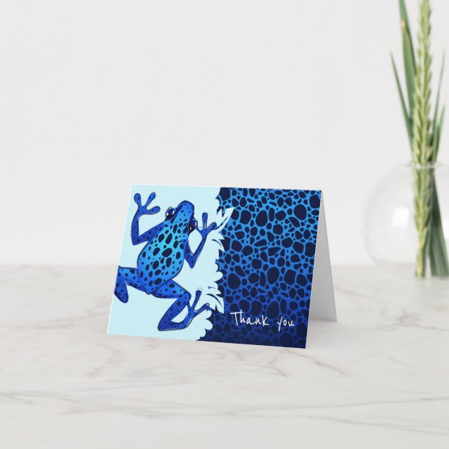 Blue Tropical Frosch Vielen Dank - Leere Dankeskarte (Vorderseite)