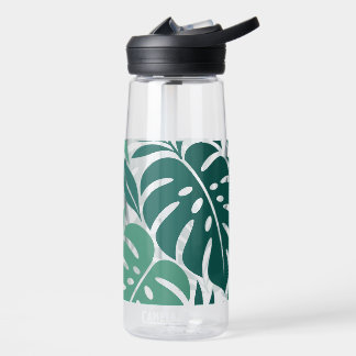 Blue Tropical Leaf Wrap Pattern Trinkflasche