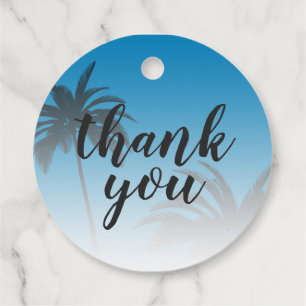 Blue Tropical Palm Tree Beach Vielen Dank für Ihre Geschenkanhänger