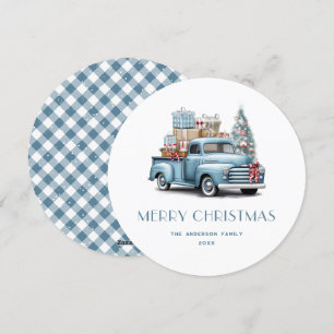 Blue Truck Cadeaux Neige Plaid Joyeux Carte de Noë