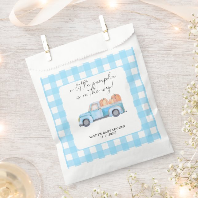 Blue Truck ein kleines Pumpkin Fall Baby Dusche Geschenktütchen (Ausgeschnitten)