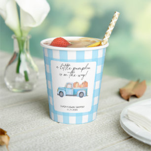 Blue Truck ein kleines Pumpkin Fall Baby Dusche Pappbecher