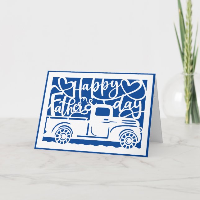 Blue Truck Vatertag Grußkarte Karte (Vorderseite)
