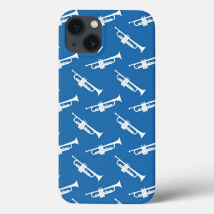Blue Trumpet Player Marching Band Themed iPhone 13 Hülle