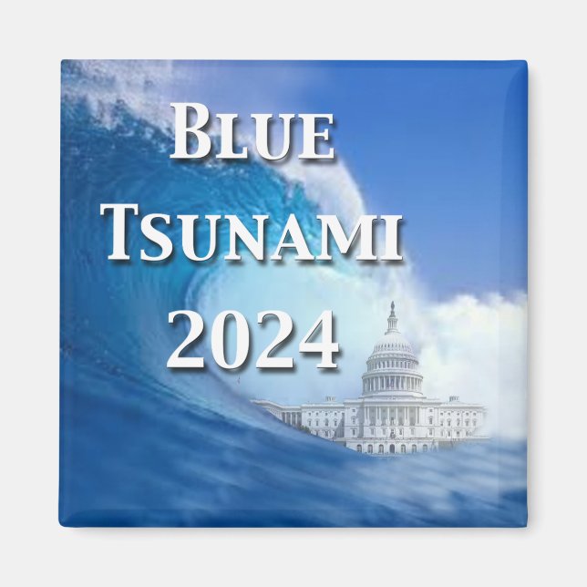 Blue Tsunami Election 2024 Magnet (Vorne)
