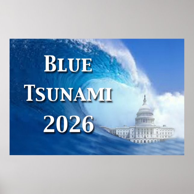 Blue Tsunami Election 2026 Poster (Vorne)