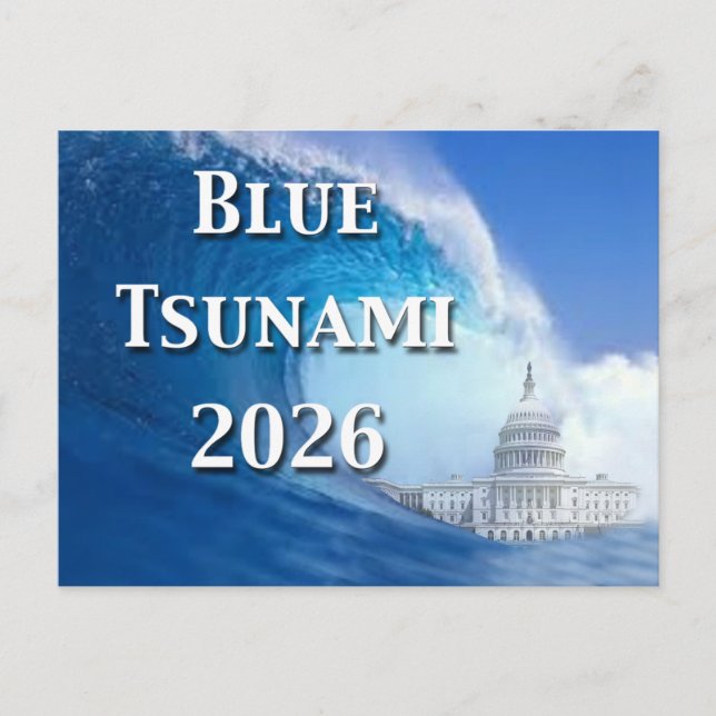 Blue Tsunami Election 2026 Postkarte (Vorderseite)