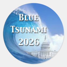 Blue Tsunami Election 2026 Runder Aufkleber