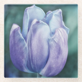 Blue Tulip Blume Art Glass Untersetzer