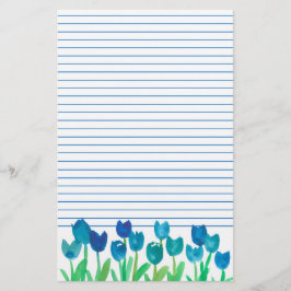 Blue Tulip Garden Blume Briefpapier