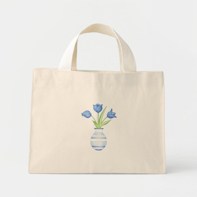 Blue Tulips Blue Bag Mini Stoffbeutel (Vorne)