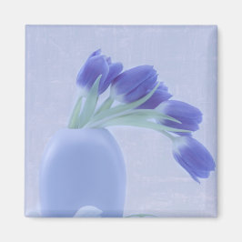 Blue Tulips Still Life Magnet